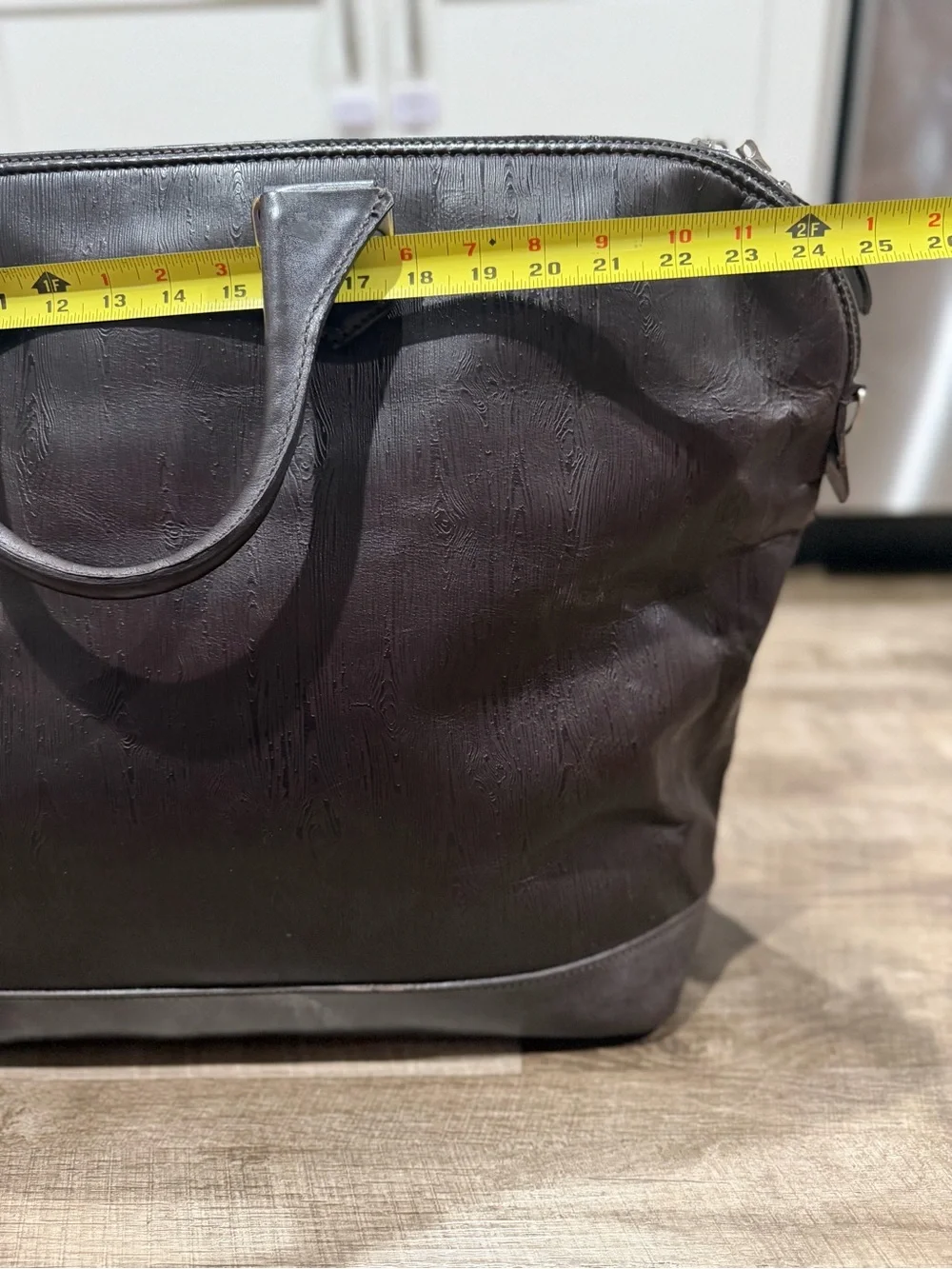 Vintage Holland & Holland Leather Weekender Bag Wood Grain Textured Duffle Rare